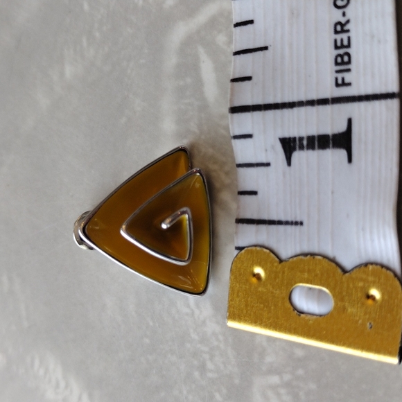 Beautiful faux silver triangle 3D earrings. - Picture 4 of 4